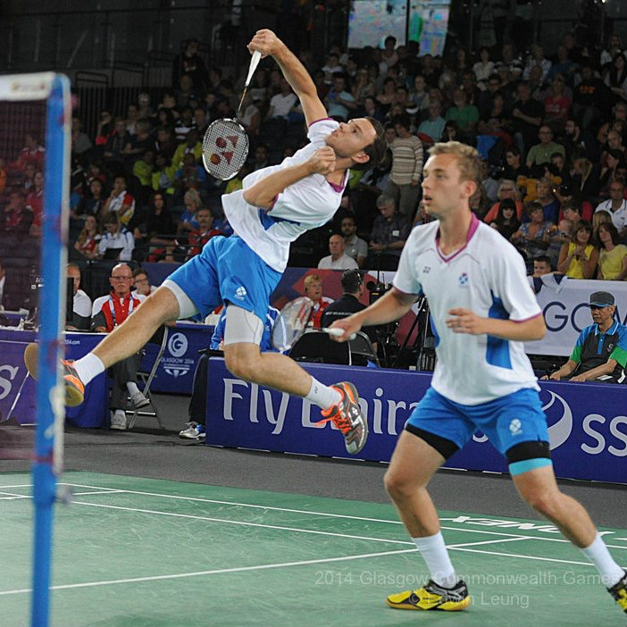 Martin Campbell and Patrick MacHugh badminton