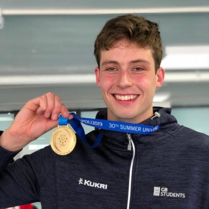 David Cumberlidge with World Universities gold medal