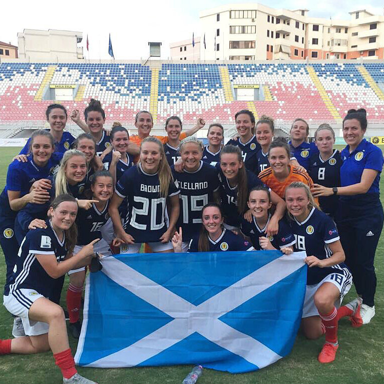 Scotland beat Albania 2-1 to qualify for its first ever FIFA Women's World Cup. 